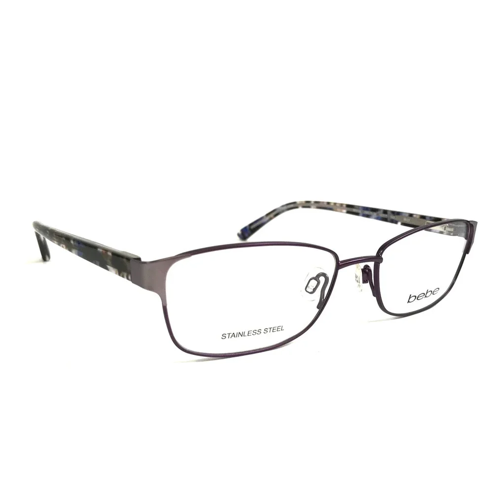 Bebe Eyeglasses Frames BB5144 500 PLUM Brown Purple Rectangle Full Rim 53-17-140